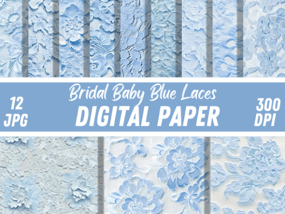Download Bridal Baby Blue Laces Paper Patterns - Bridal Collection