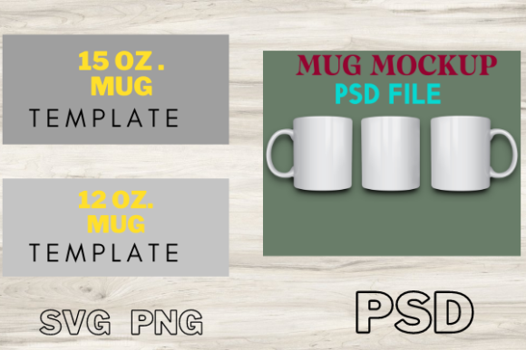 Download Mug Template 15, 12 Oz, Mug Mockup PSD - Mug template Collection