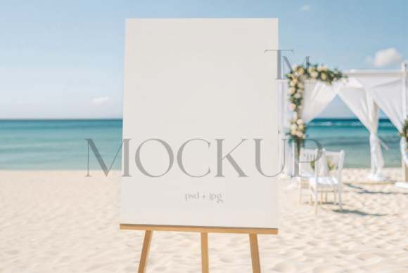 Download Beach Bridal Shower Sign Mockup - Bridal Collection
